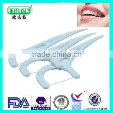 OraTek hot selling dental floss pick UHMWPE Plastic Flosser Pick 25Picks