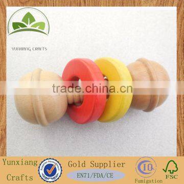 Kid Baby Wooden Bell Rattle Toy Handbell Educational Toddlers Colorful