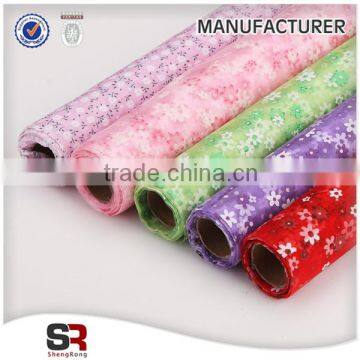 Snowflake Glittering Different Size of Organza Rolls Fro Package Flower