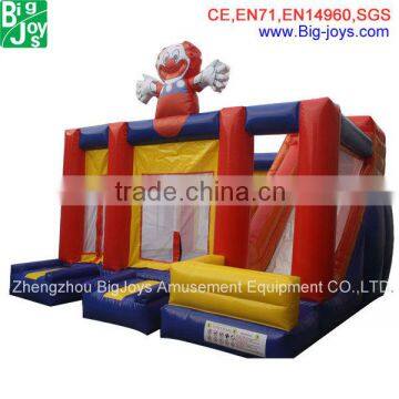 Inflatable clown combo bounce castle and slide for sale