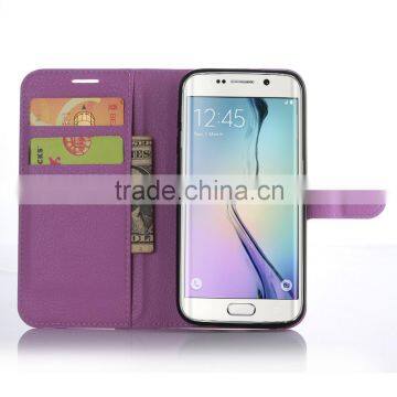 Hot Selling Ultra Thin Lichee PU Leather Case Wallet Folio Flip Cover for Samsung GALAXY S7 Edge photo-5