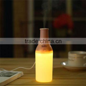 LED warm light USB ultrasinic bottle mist fragrance oil diffuser aromatherapy for home or offic