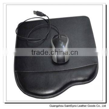 001 Hot selling Leather custom mouse pad with wrist rest