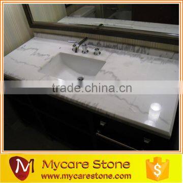 New design Landscape white guanxi white marble vanity top