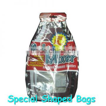 custom coca-cola special shape plastic 3 side seal bag/pouch pack liquid drink for child