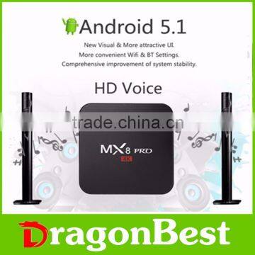 2016 Newest Amlogic S905 MX8 Pro TV box with android 5.1 1G RAM 8G ROM Kodi pre-installed add ons fully loaded