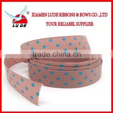 Factory Wholesale Colorful Polka Dot Grosgrain Ribbon