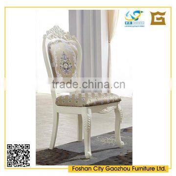 Luxury royal style european dining room furniture white wood design dining chair