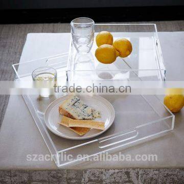 Clear Transparent Plastic Tray for food in restaurant and hotel