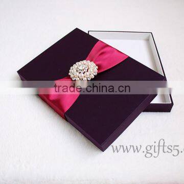 Gracefull Handmade Purple Wedding Invitation Gift Boxes photo-5