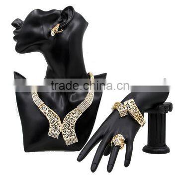 African 2016 necklace and earrings jewerly set fancy crystal necklace sets