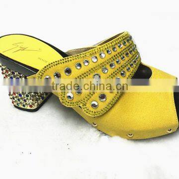 woman top fashion high heel leather slipper shoes with crystal stone sandals /many color stone heels shoes YZ1212-2