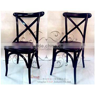 Circle Leather Seat Cross Back Chair