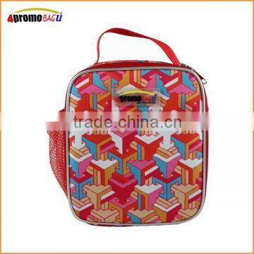 2015 Red full-printed school Insulated cooler lunch bag