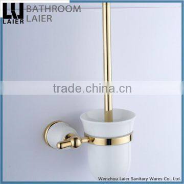 Multi-Functional Zinc Alloy Gold Finishing Bathroom Accessories Wall Mounted Toilet Brush Holder