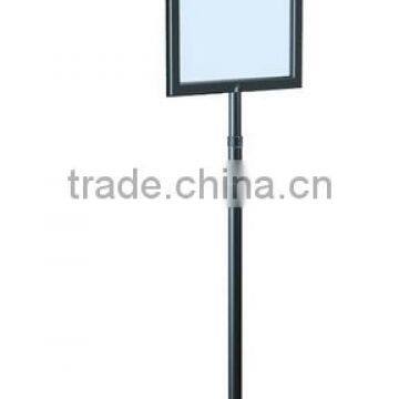 Adjustable Pedestal Sign Holder Floor Stand, 8 1/2" X 11" Black Vertical - Heavy Square Steel Base