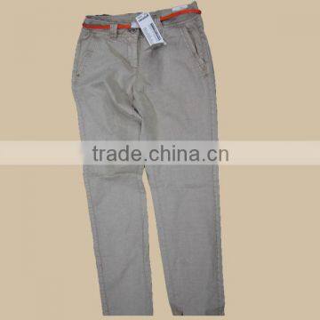 Women cotton comfortable autumn casual pants with belt/long pants/Chinese clothing exporter