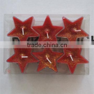 colored scented pentagram tealight candle from Qingyun Super Light Candle Technology Co.,Ltd