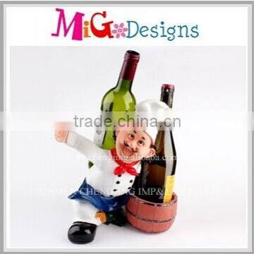 wholesale chef wine holder polyresin wine rack