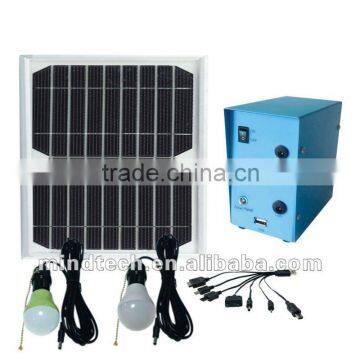 5W solar powered lighting kit with USB to charge mobile