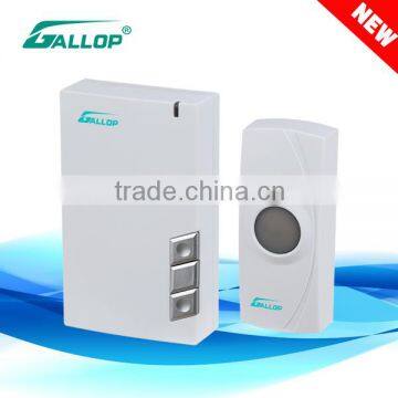 2016 Gallop new item water proof IP44 wireless digital doorbell with Touch Button 36 Melodies For Apartments D137