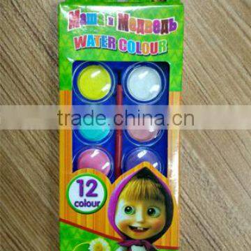 Art Material Supplier Wholesale Good Quality Cheap With Brush Kid Non toxic Water Color Cake