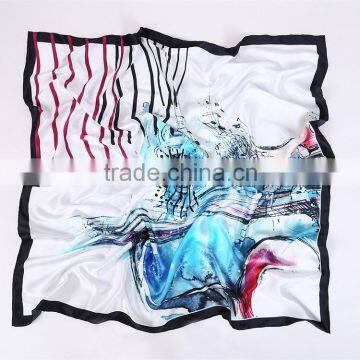 Winter Fashion Hand Print 100% Natural silk scarf