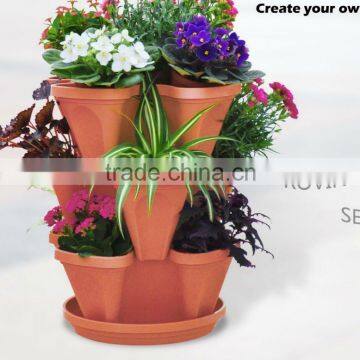 Plastic Stackable terracotta flower Pot