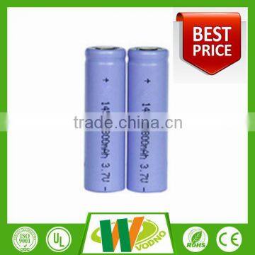 High quality li-ion rechargeable battery, 3.7V 14500 battery cell