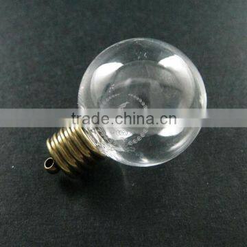 25mm round glass blub wish vial pendant globe charm with antiqued bronze loop DIY glass dome jewelry supplies 1810402