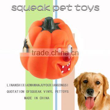 2014 Halloween Pet Ball Toys Soft Plastic Pumpkin Pet Toys