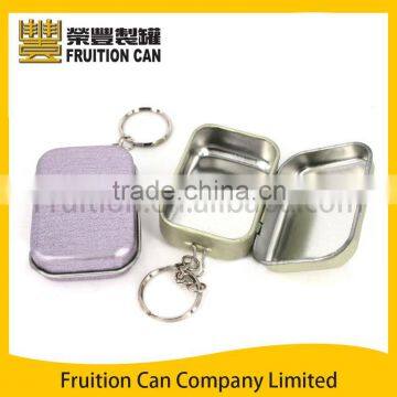 Mini Rectangular Mint Tin Can Case Box Key Chain