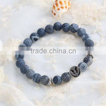 Europe Fashionable 2016 SILVER Bangle Dinosaur Stone Beads Bracelet Jewelry photo-3