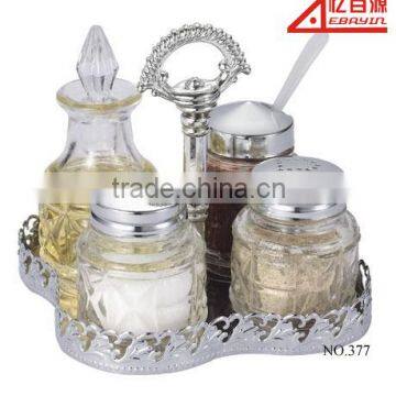 stainless steel Condiment Salt & pepper jar set 4 pcs