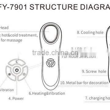 mini Hot & Cold vibration beauty equipment with ultrasonic with CE