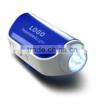 premium gift and promotional item for female multifunction pedometer 3 led light torch Pedometer calore counter with belt cli