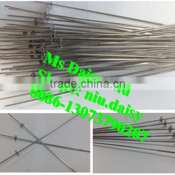 stainless steel skewers/BBQ skewers/charcoal BBQ skewers with gear