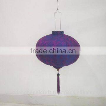 Violet color silk lantern handmade from Vietnam, decorative lanterns