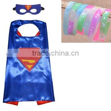 YS Superhero Costume Girl Cape and Mask with Glow Bracelet