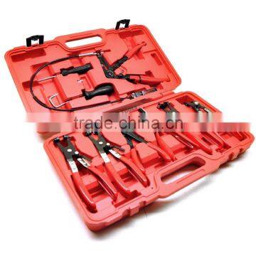 Hose Clamp Clip Plier Set, Swivel Jaw Flat Band Angled Removal Tool 9PC