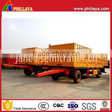 40T 50T 3 Axle Steel Fence Truck Trailer Tri-Axle Cargo Drawbar Towing Full Trailer photo-5