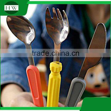 Mini Creative Screwdriver Wrench Stainless Steel Silicone Knife Fork Spoon Ladle Scoop Dishware Dinnerware Tableware Set photo-4