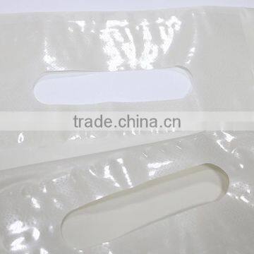 Recycling Plastic Die Cut Handle Bag With Patch Handle Reinforce photo-3