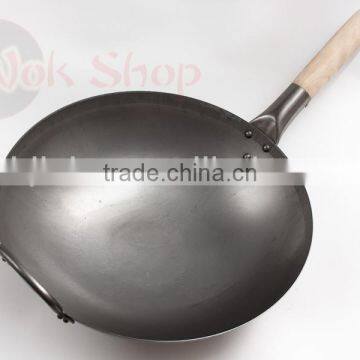 Chinese Wooden Handle Carbon Steel Wok photo-4