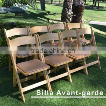 natural wooden padded folding chair, used wedding folding chairs