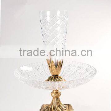 Home Decoration Classical Brass with Crystal Vase (BF01-0232)