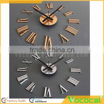 Modern DIY Art 3D Metal Roman Numeral Wall Clock for Home Office Decoration photo-4