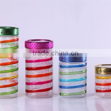 wholesale glass canister with display cover