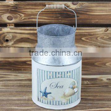 new design paper decal metal iron garden bucket wholesale