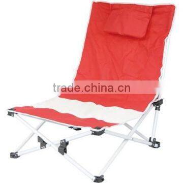 Portable 600D folding beach chair with pillow